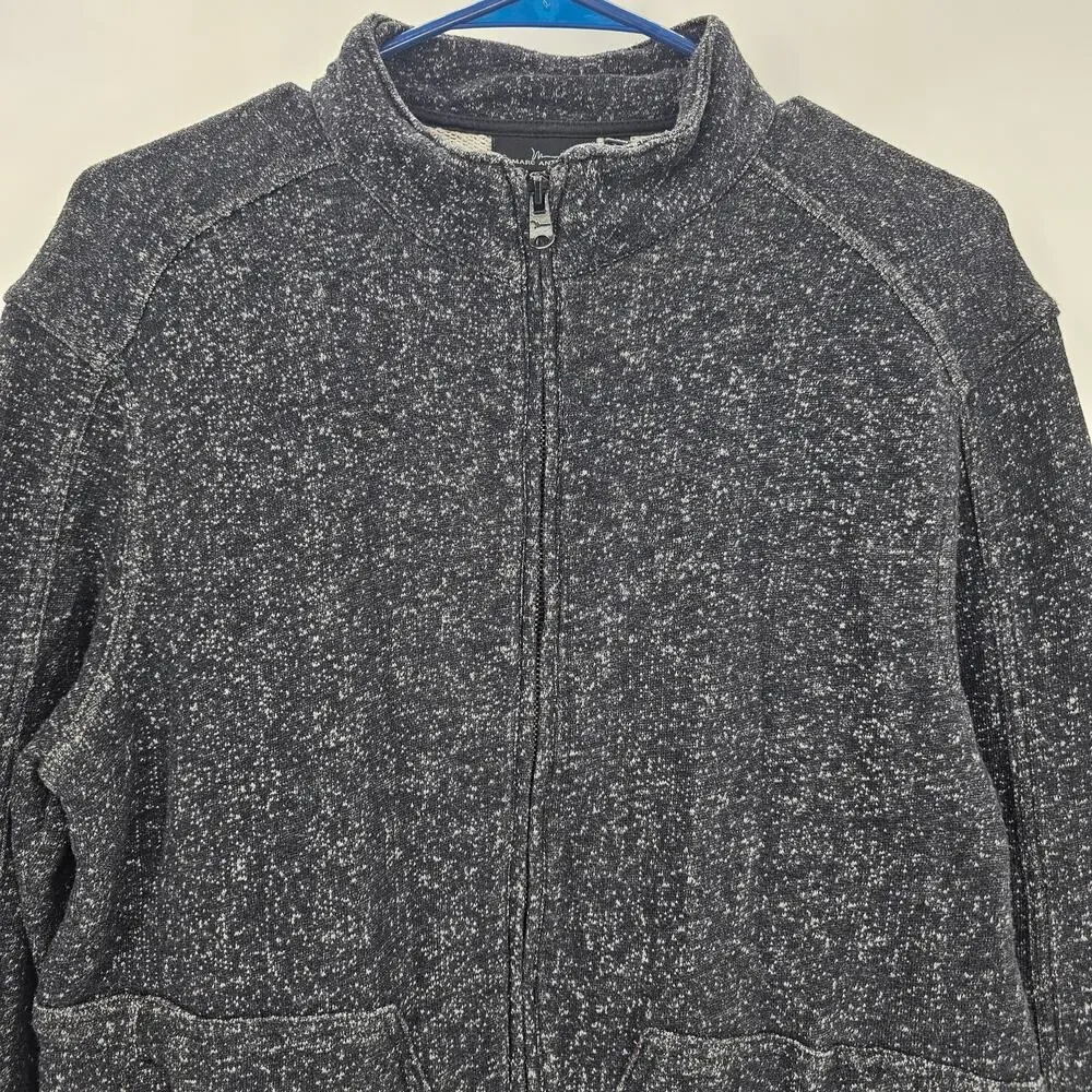Marc Anthony Mens size M Full Zip Front Stand up Collar Jacket Heather Black